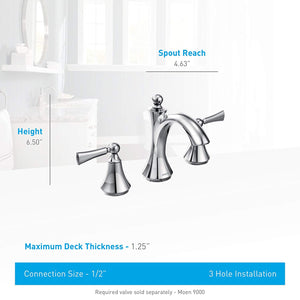 Moen T4520NL Wynford Two-Handle High Arc Bathroom Faucet, Polished Nickel